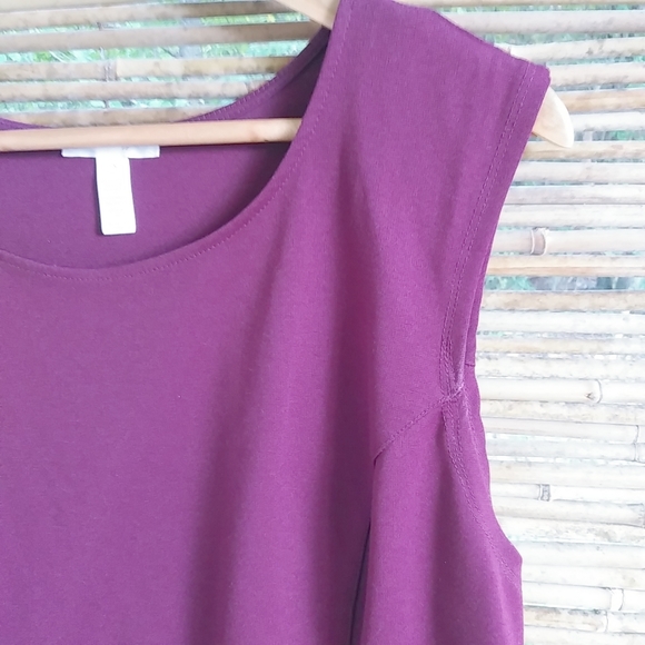 Ambiance Apparel 1X Purple Workwear Top Plus - Picture 3 of 5